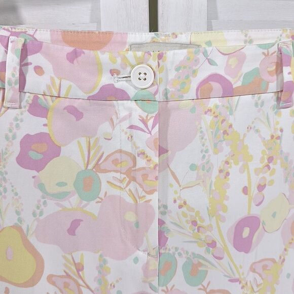 Talbots The Perfect Crop Pants Size 8 Abstract Floral NWOT - Picture 6 of 10